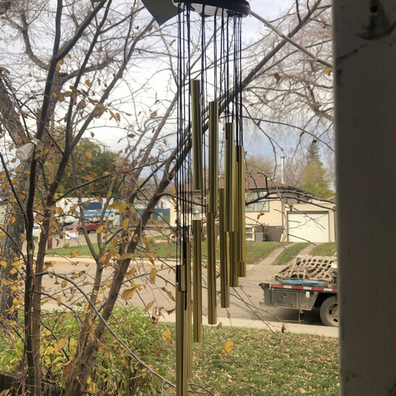 12 тръби Вятърни камбанки Метални вятърни камбани Nordic Classic Handmade Ornament Garden Patio Outdoor Wall Vising Home Decor 8.5x59cm