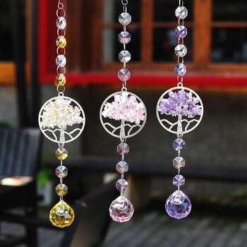 Crystal Sun Catchers Life Tree Wind Chimes Outdoor Sun Catcher Πολύχρωμα Wind Chimes Rainbow Maker Διακόσμηση κήπου σπιτιού