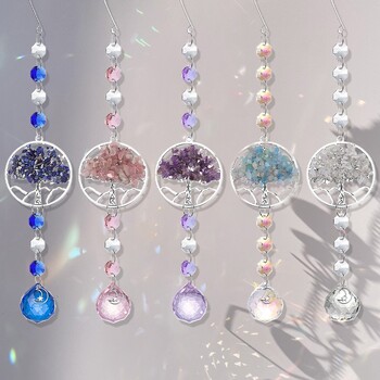 Crystal Sun Catchers Life Tree Wind Chimes Outdoor Sun Catcher Πολύχρωμα Wind Chimes Rainbow Maker Διακόσμηση κήπου σπιτιού