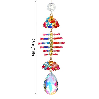 Colorfol Wind Chimes Κρυστάλλινο κρεμαστό κόσμημα Heart Butterfly Garden Sun Catcher Crystal Chain Rainbow Prism Παράθυρο σπιτιού Διακόσμηση κήπου