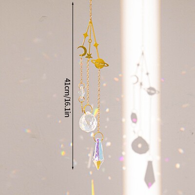 Colorfol Wind Chimes Κρυστάλλινο κρεμαστό κόσμημα Heart Butterfly Garden Sun Catcher Crystal Chain Rainbow Prism Παράθυρο σπιτιού Διακόσμηση κήπου