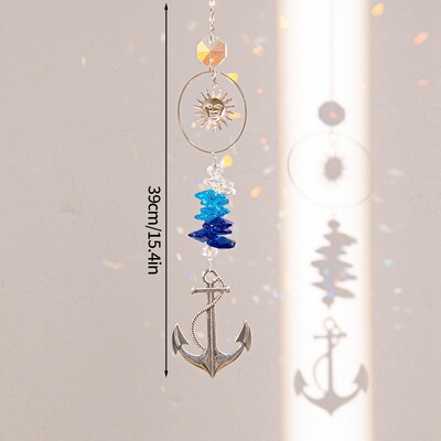 Colorfol Wind Chimes Κρυστάλλινο κρεμαστό κόσμημα Heart Butterfly Garden Sun Catcher Crystal Chain Rainbow Prism Παράθυρο σπιτιού Διακόσμηση κήπου