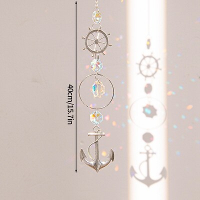 Colorfol Wind Chimes Κρυστάλλινο κρεμαστό κόσμημα Heart Butterfly Garden Sun Catcher Crystal Chain Rainbow Prism Παράθυρο σπιτιού Διακόσμηση κήπου