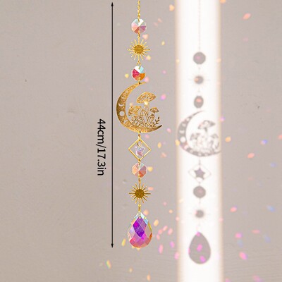 Colorfol Wind Chimes Κρυστάλλινο κρεμαστό κόσμημα Heart Butterfly Garden Sun Catcher Crystal Chain Rainbow Prism Παράθυρο σπιτιού Διακόσμηση κήπου