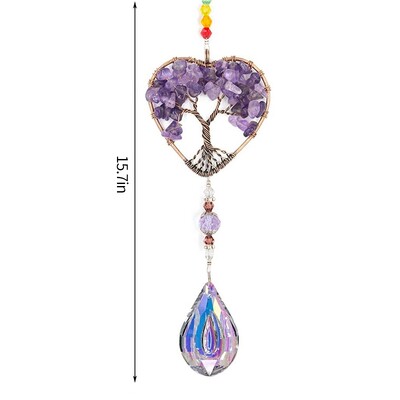 Colorfol Wind Chimes Κρυστάλλινο κρεμαστό κόσμημα Heart Butterfly Garden Sun Catcher Crystal Chain Rainbow Prism Παράθυρο σπιτιού Διακόσμηση κήπου