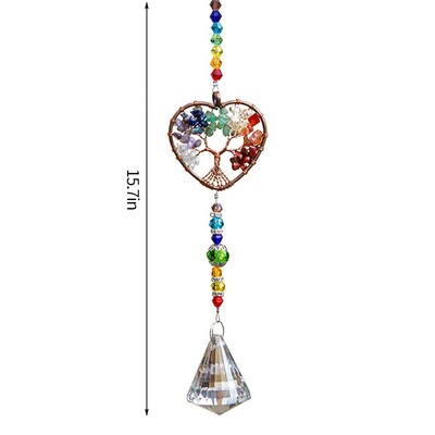 Colorfol Wind Chimes Κρυστάλλινο κρεμαστό κόσμημα Heart Butterfly Garden Sun Catcher Crystal Chain Rainbow Prism Παράθυρο σπιτιού Διακόσμηση κήπου