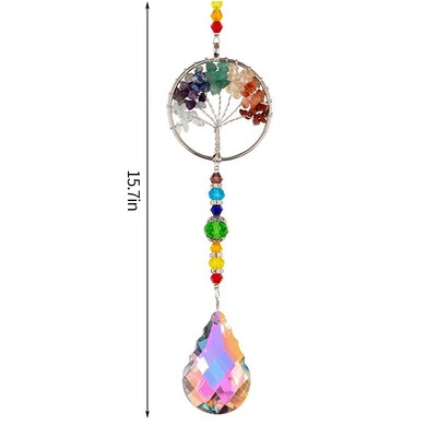 Colorfol Wind Chimes Κρυστάλλινο κρεμαστό κόσμημα Heart Butterfly Garden Sun Catcher Crystal Chain Rainbow Prism Παράθυρο σπιτιού Διακόσμηση κήπου