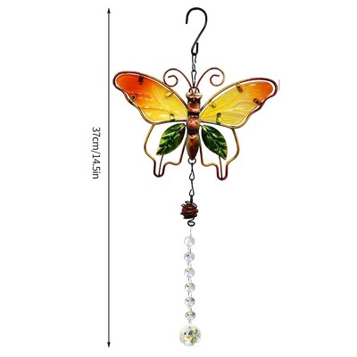 Colorfol Wind Chimes Κρυστάλλινο κρεμαστό κόσμημα Heart Butterfly Garden Sun Catcher Crystal Chain Rainbow Prism Παράθυρο σπιτιού Διακόσμηση κήπου