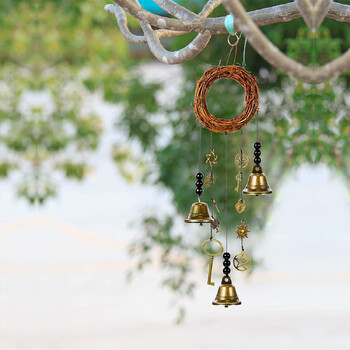 Μεταλλικά Wind Chimes Rattan Bells Εξωτερική διακόσμηση Μοντέρνα κρεμαστά διακοσμητικά κουδούνια Windchime για εσωτερικό εξωτερικό παράθυρο αυλή κήπου