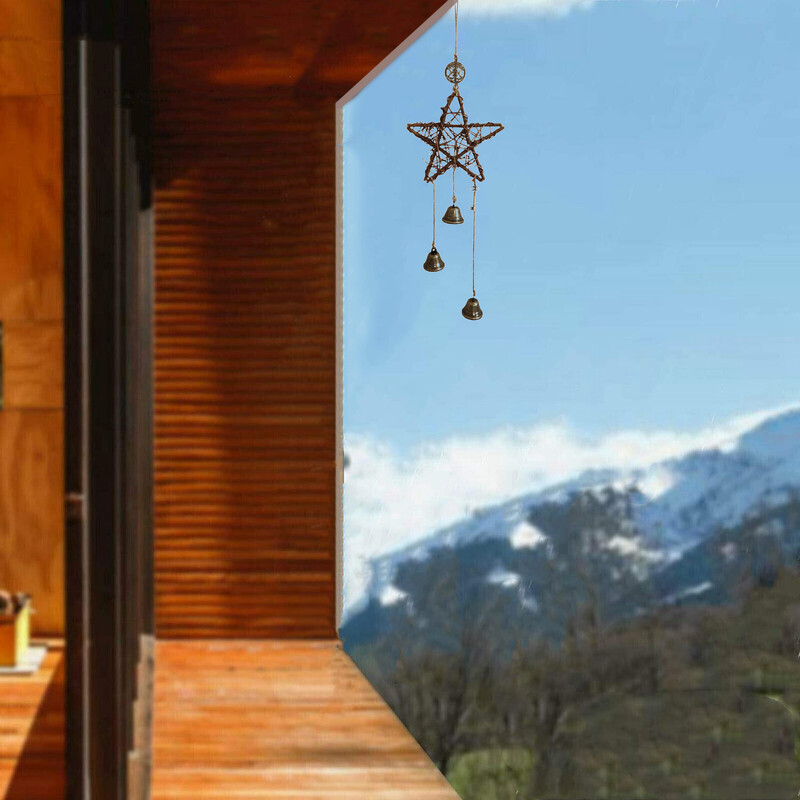 Метални вятърни камбанки Ратанови звънчета Външен декор Модерни висящи декоративни камбанки Windchime за вътрешен външен прозорец Двор Градина