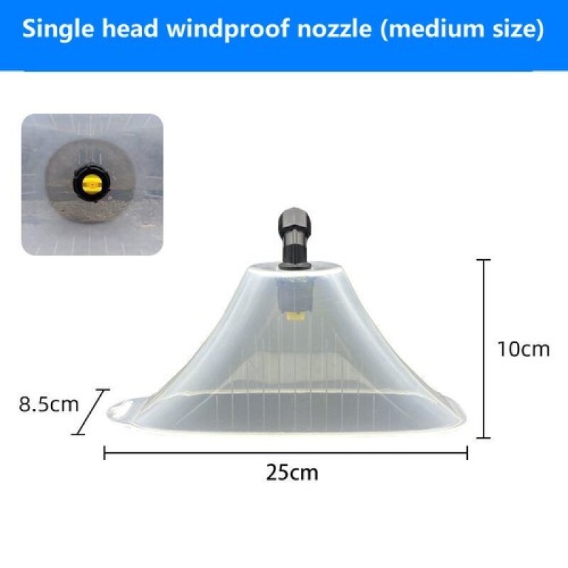 Aia tuulekindel pihusti võimsusega sprinkleri kate läbipaistev ventilaatori tüüpi pihustiotsik põllumajanduse niisutustarvikute jaoks