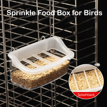 Parrot Feeder Drinker Bird Supplies Cage Birds Water Hanging Bowl Box Pet Πλαστικό δοχείο τροφής