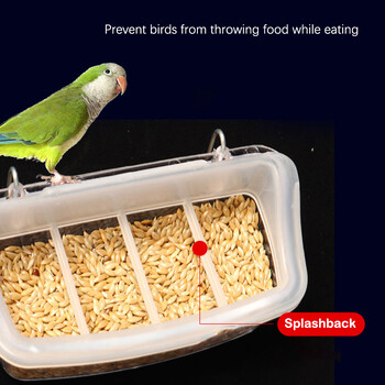 Parrot Feeder Drinker Bird Supplies Cage Birds Water Hanging Bowl Box Pet Πλαστικό δοχείο τροφής