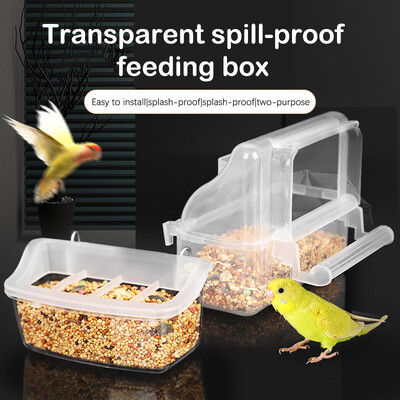 Parrot Feeder Drinker Bird Supplies Cage Birds Water Hanging Bowl Box Pet Πλαστικό δοχείο τροφής