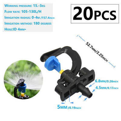 20 τεμ. 180 360 μοιρών Περιστρεφόμενος Micro Sprinkler Ακροφύσιο διάθλασης τύπου G Κρεμαστό ακροφύσιο με σπείρωμα για άρδευση για άρδευση κήπου