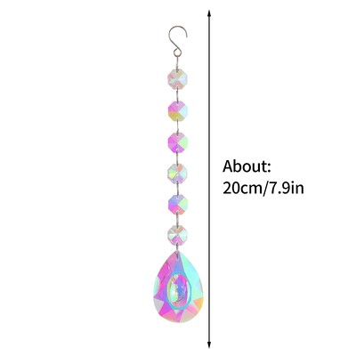 Crystal Wind Chimes Κρεμαστό Κρεμαστό Wind Music Wind Bell Rainbow Prism για Διακόσμηση σπιτιού Παράθυρο Rainbow Rainbow Maker