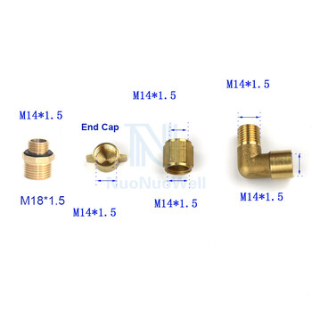 NuoNuoWell 1PC Χάλκινος Σωλήνας Αρσενικός Θηλυκός Βιδωτός Σύνδεσμος Μείωσης Ορειχάλκινος Προσαρμογέας M14 M18 M22 1/2\'\'