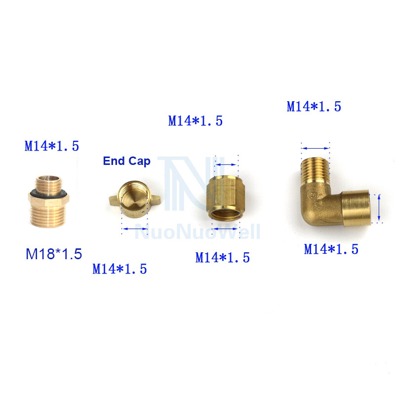 NuoNuoWell 1PC vasktoru isane kruvikeerme vähendamine konnektori messingadapter M14 M18 M22 1/2``
