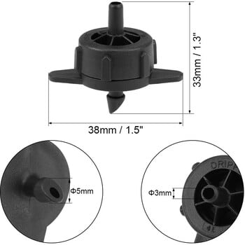 100Pcs 2L/4L/8L Εκπομπές σταγόνων αντιστάθμισης πίεσης Ρυθμιζόμενοι σταγονόμετροι Micro connectors για στάγδην άρδευση γκαζόν κήπου