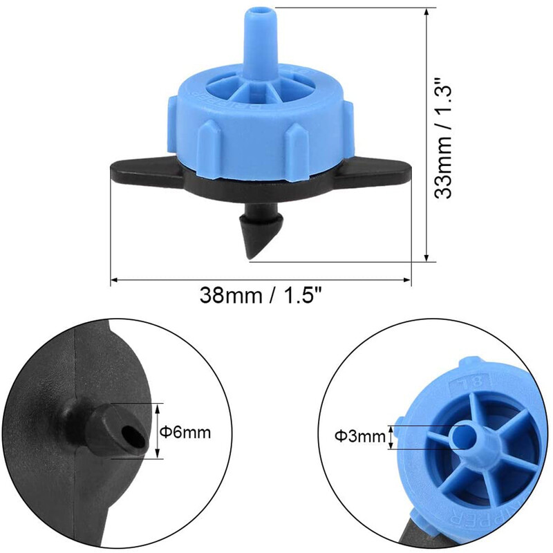 100 tk 2L/4L/8L survet kompenseerivad tilgakiirgurid reguleeritavad tilguti mikroühendused aiamuru tilgakastmiseks