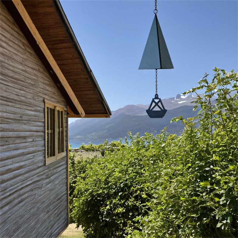 1 творческа триъгълна висулка за звънче, украса за дворна камбана, метална декорация за висулка за домашна градина