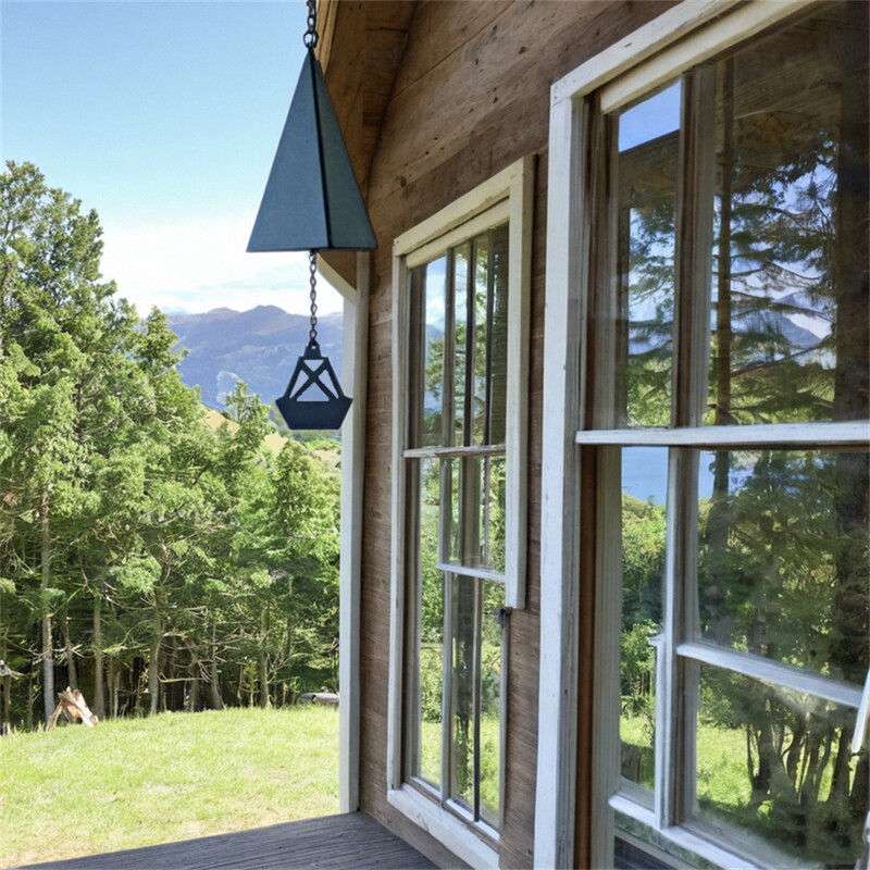 1 творческа триъгълна висулка за звънче, украса за дворна камбана, метална декорация за висулка за домашна градина