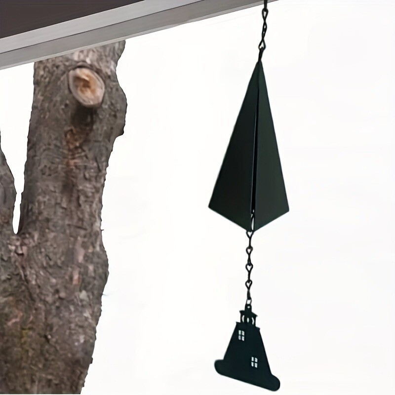 1 творческа триъгълна висулка за звънче, украса за дворна камбана, метална декорация за висулка за домашна градина