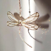 Κρεμαστό κρεμαστό γκλίτερ Fantasy Dragonfly Κρεμαστό Suncatcher Wind Chime Κρυστάλλινο κρεμαστό ηλιοβασίλεμα για διακόσμηση αυτοκινήτου γάμου στον κήπο