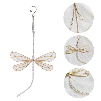 Κρεμαστό κρεμαστό γκλίτερ Fantasy Dragonfly Κρεμαστό Suncatcher Wind Chime Κρυστάλλινο κρεμαστό ηλιοβασίλεμα για διακόσμηση αυτοκινήτου γάμου στον κήπο