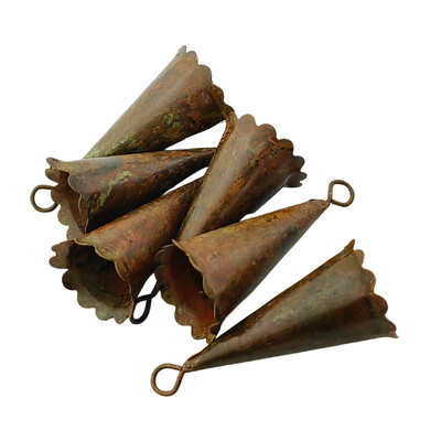 Ρουστίκ Iron Tin Μεταλλικό Vintage jingle Bells σκουριασμένα ατού Κουδούνια για γιρλάντα Χειροτεχνία Στεφάνι Στολίδια εξοχικού σπιτιού Χριστουγεννιάτικη διακόσμηση