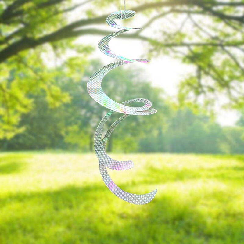 1 tk linnuajamiga spiraalhelkuri vurr, hirmutav lind eemale, helkurvarras, tuuleveski nöör sisehoovi aiakaunistus