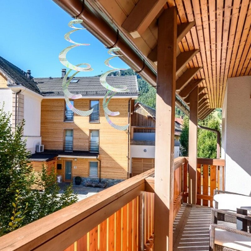 1 tk linnuajamiga spiraalhelkuri vurr, hirmutav lind eemale, helkurvarras, tuuleveski nöör sisehoovi aiakaunistus