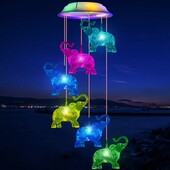 Υπαίθρια ηλιακά αδιάβροχα LED Wind Chimes, δώρα σπιτιού για διακόσμηση κήπων, εξωτερικών αυλών και γκαζόν