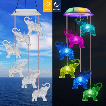 Υπαίθρια ηλιακά αδιάβροχα LED Wind Chimes, δώρα σπιτιού για διακόσμηση κήπων, εξωτερικών αυλών και γκαζόν