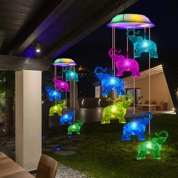 Υπαίθρια ηλιακά αδιάβροχα LED Wind Chimes, δώρα σπιτιού για διακόσμηση κήπων, εξωτερικών αυλών και γκαζόν