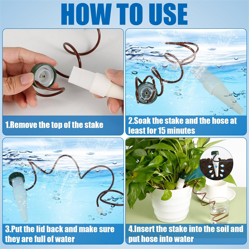 10 бр. Самополивни колове Автоматично капково напояване на растения Устройства за поливане на домашни растения за саксийни растения за закрито и открито