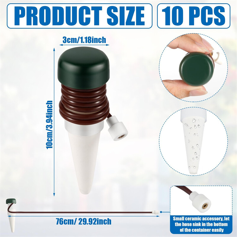 10 бр. Самополивни колове Автоматично капково напояване на растения Устройства за поливане на домашни растения за саксийни растения за закрито и открито