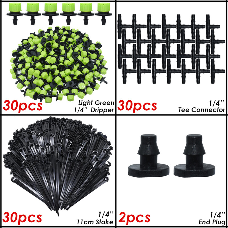 Комплект за градинско капково напояване KESLA за 4/7 mm 1/4'' маркуч Автоматично напояване Спринклер Капкообразен тройник Конектор Замъгляваща охладителна система