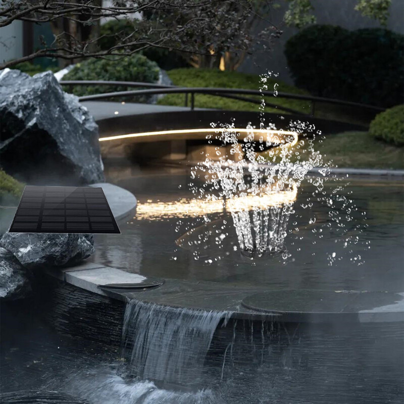 Päikeseenergia purskkaev õues linnuvanni purskkaev Ujuv päikeseenergial töötav tiigipump kalapaagi akvaariumi sisehoovi aiakaunistuseks