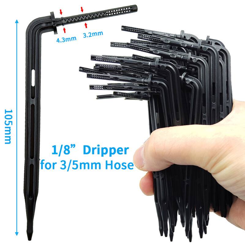 WUJIE Парниково капково напояване 4-посочна 3/5 мм капкова стрелка 2-посочна система за напояване на трансмитер за бонсай градина 10/20 комплекта