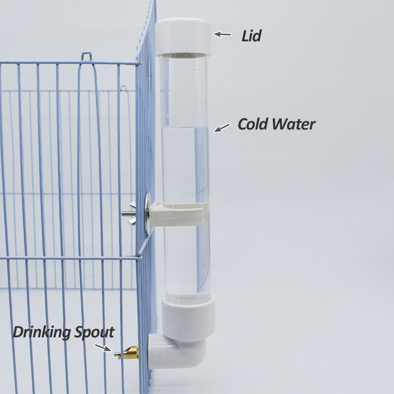 Пластмасова бутилка за папагал Дозатор за вода Хранилка Клетка Висящо домашно куче Морско свинче Катерица Заек Глава за пиене Тръбен фонтан
