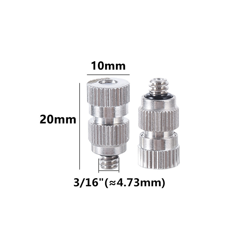50 бр. Охлаждаща мъгла с високо налягане, пулверизираща пръскачка 3/16" 0,1 ~ 0,5 мм, дюза против капки, мъгла, градинско земеделие, напояване, овлажняване