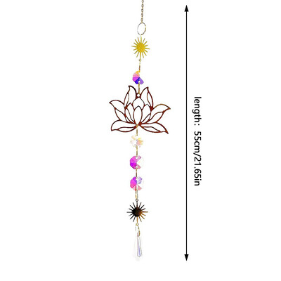 1 τεμ Suncatcher Gardening Crafts Golden Lotus AB Πολύχρωμο κρεμαστό κρεμαστό νερό Drop Κρυστάλλινο μενταγιόν διακόσμησης για το σπίτι γάμου στον κήπο