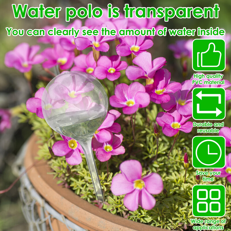 10 бр Автоматична система за напояване на растения Топки Устройство Капково напояване Колове Сеялка Вложка Самозахранващо устройство за цветя PVC Прозрачен 250 мл 60 мл
