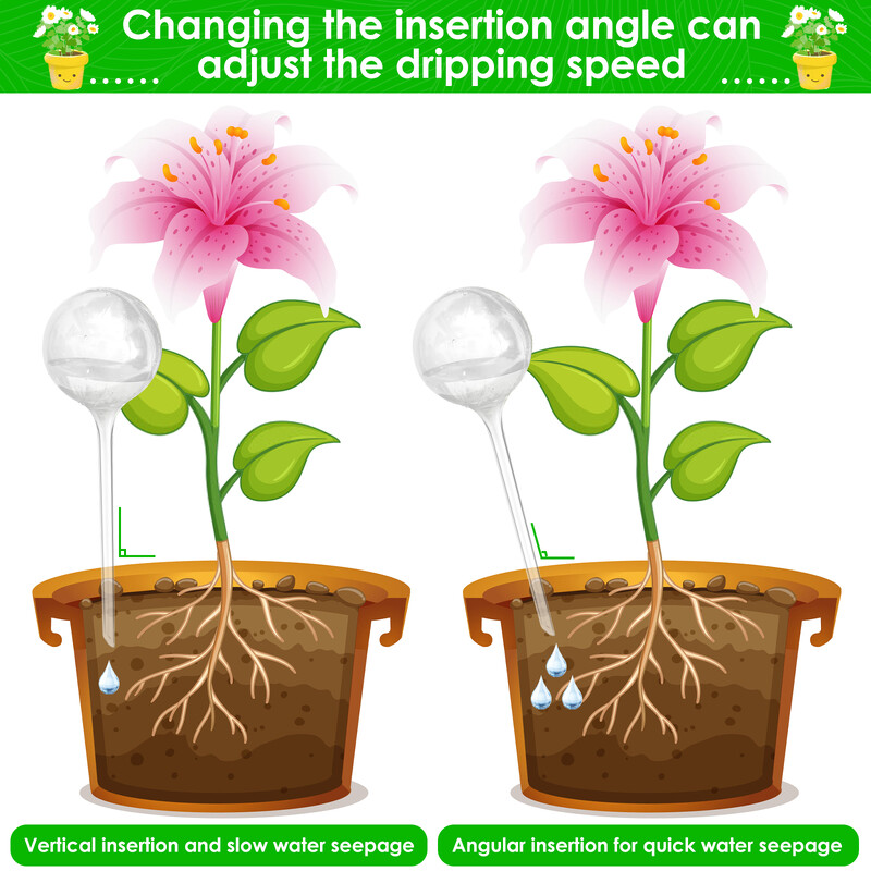 10 бр Автоматична система за напояване на растения Топки Устройство Капково напояване Колове Сеялка Вложка Самозахранващо устройство за цветя PVC Прозрачен 250 мл 60 мл