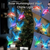 1 ΤΕΜ. Πολύχρωμο ντεγκραντέ Κήπος LED Wind Chimes Διακοσμημένο Ηλιακό Κολίμπρι Τοπίο Φώτα Κήπου Διακοσμημένο Ατμόσφαιρα