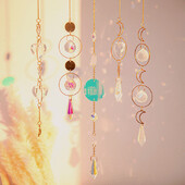 Galaxy Star Moon Crystal Wind Chime Crystal Prisms Crystal Chain for Window Drop Bell Sun Catcher Διακόσμηση κήπου Wind Bell