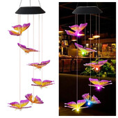 1 Pack Solar Butterfly Wind Light Chime Light που αλλάζει χρώμα εξωτερικού ηλιακού κήπου Διακοσμητικά φωτάκια για διακόσμηση Χριστουγεννιάτικου πάρτι στην πίσω αυλή