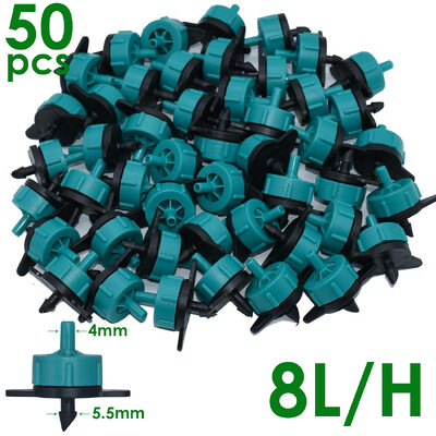 50PCS 2L 4L 8L Πομπός Αντιστάθμισης Πίεσης Αυτοκαθαριζόμενος Ανθεκτικός Σωλήνας Ρυθμιστής Νερού Άρδευσης Σταγόνων 4/7MM 16 PE Hose Dripper