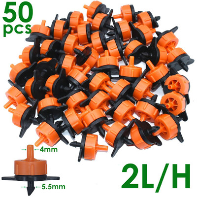 50PCS 2L 4L 8L Πομπός Αντιστάθμισης Πίεσης Αυτοκαθαριζόμενος Ανθεκτικός Σωλήνας Ρυθμιστής Νερού Άρδευσης Σταγόνων 4/7MM 16 PE Hose Dripper